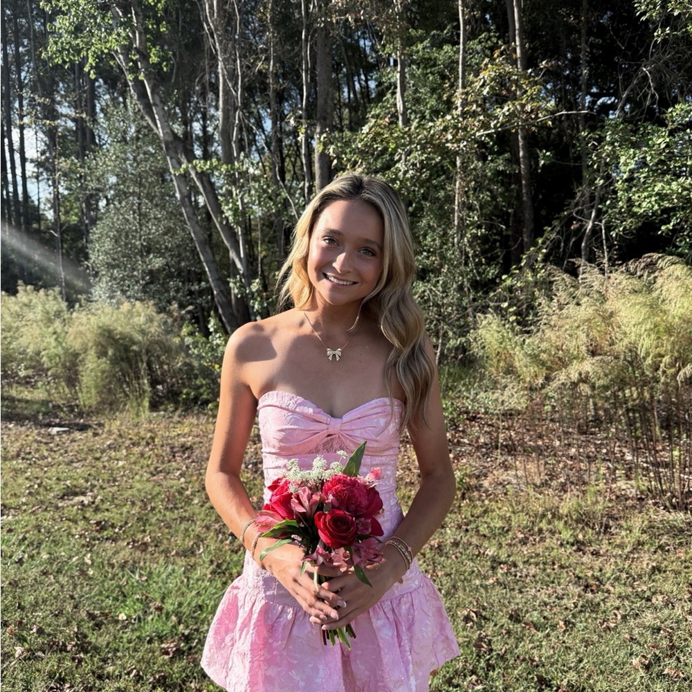 Pink Strapless Formal Dress